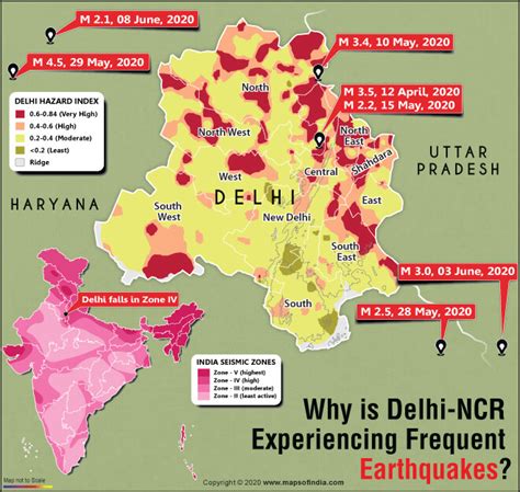 earthquake today in delhi ncr map